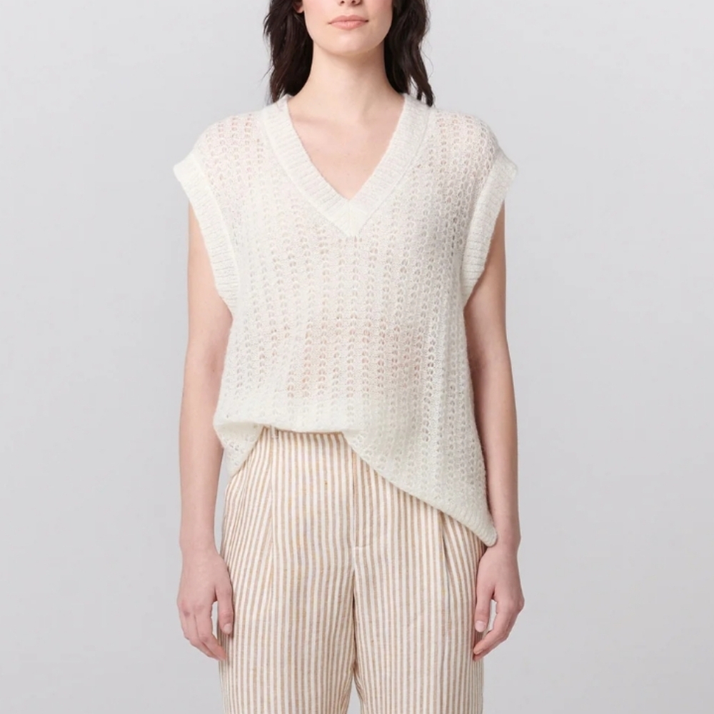 Ellie Mae Kyle Sweater Vest Size Small Oversized Mohair Alpaca